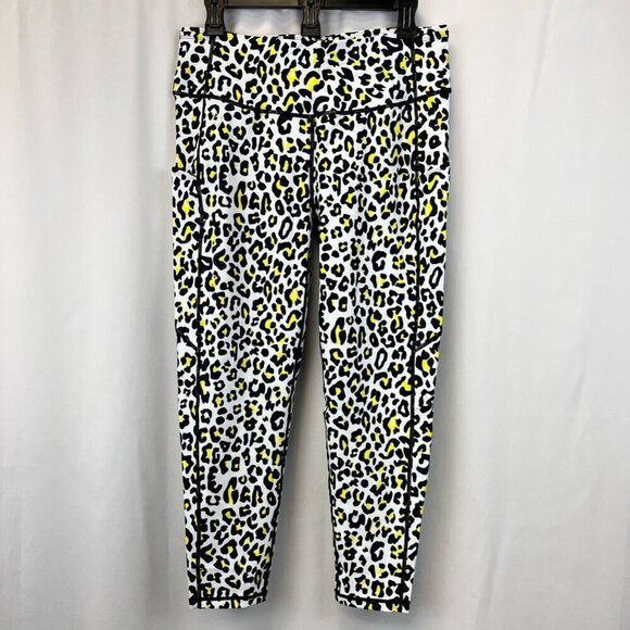 Fittin Womens Leggings Pants Multicolor Stretch Leopard Print Yoga Pull On L - Picture 1 of 10